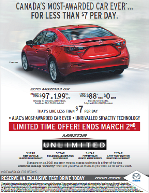 Promotion - 2015 Mazda 3